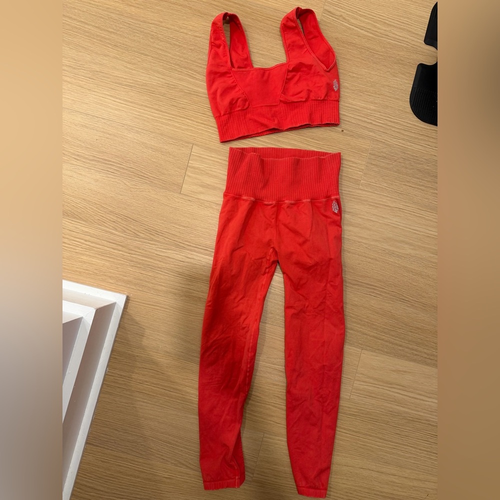 FP Movement by Free People Red Leggings Set